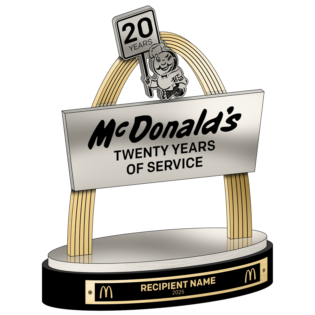 Golden Arch Recognition Trophy - 20 Years of Service Award