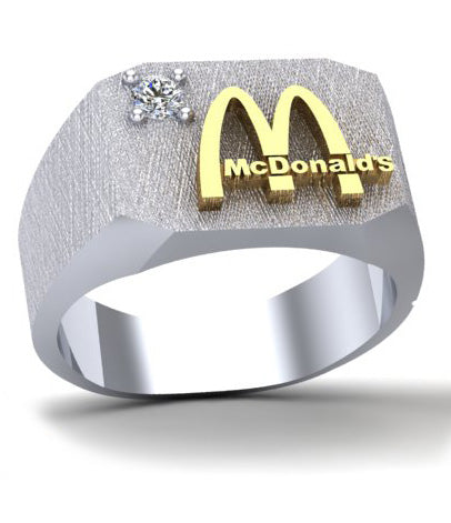 McDonald’s 10-Year Men’s 14K White Gold Ring with 10-Point Diamond