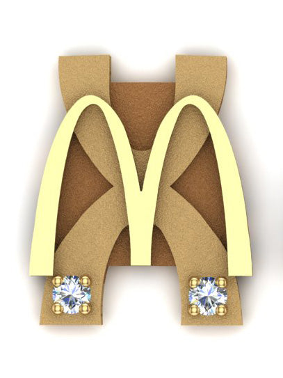 McDonald's Ten-Year Anniversary Lapel Tac – Golden Arches with Gemstone Accent