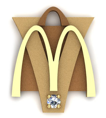 McDonald's Five-Year Anniversary Charm – Golden Arches with Gemstone Accent