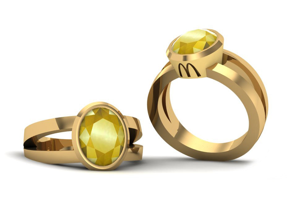 McDonald’s Lady’s 14K Yellow Gold Ring with Golden Sapphire and Subtle Arches