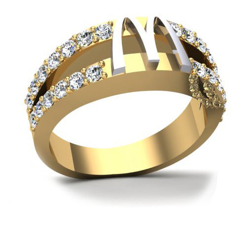 McDonald’s Lady’s 14K Yellow Gold Split Shank Ring with Diamonds