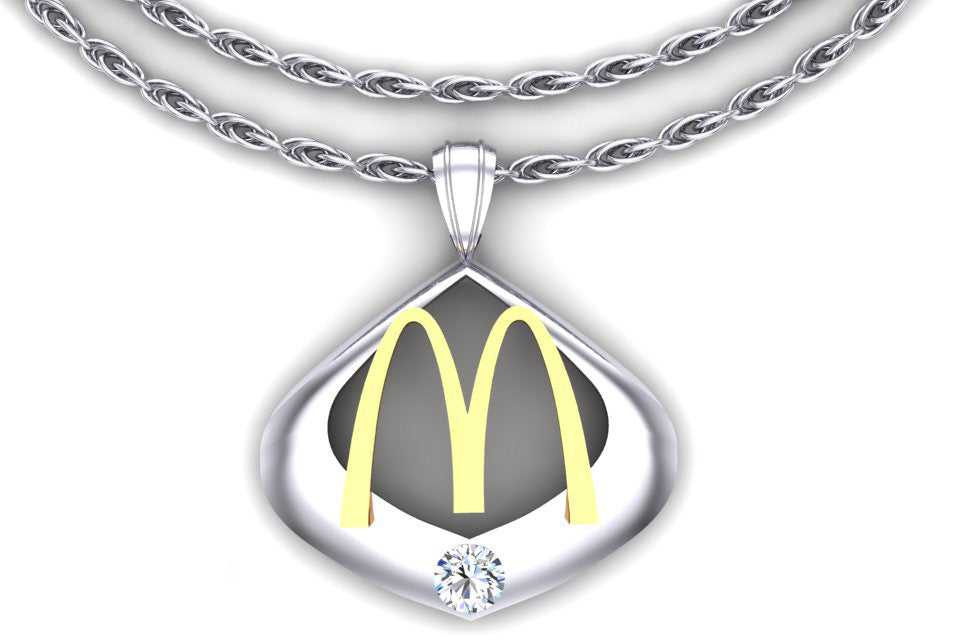 Ladies’ 14K Two-Tone McDonald’s Diamond Symbol Charm