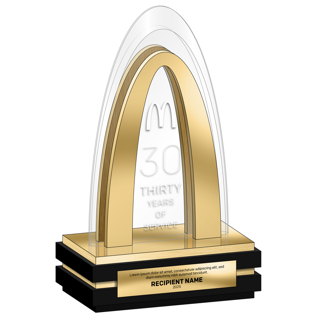 Prestige Golden Arches Trophy - 30 Years of Service Award