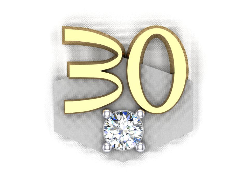 McDonald's Thirty-Year Anniversary Lapel Tac – Golden Arches with Diamond Accent