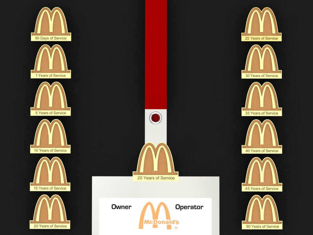 McDonald’s Badge Accent – Custom Badge Add-On for Name Badge Enhancement