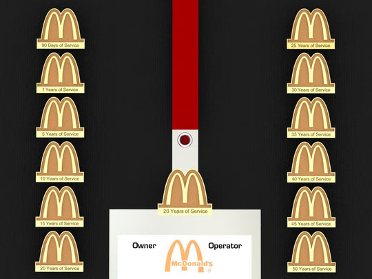 McDonald’s Badge Accent – Custom Badge Add-On for Name Badge Enhancement