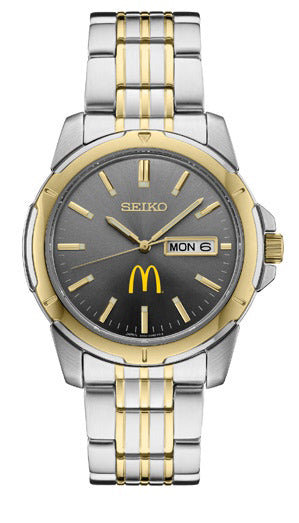 Seiko McDonald's Men's Essential Two-Tone Watch with Black Dial