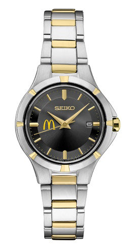 Seiko McDonald's Women's Essential Two-Tone Watch with Black Dial
