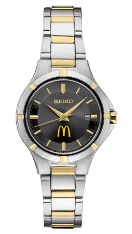 Seiko McDonald's Women's Essential Two-Tone Watch with Black Dial