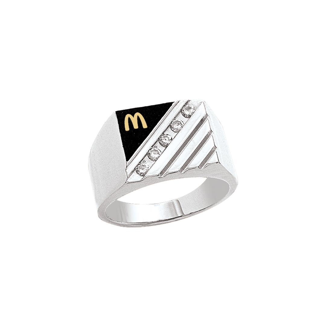 Men’s White Gold Ring with Five Diamonds